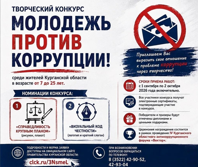 ТВОРЧЕСКИЙ КОНКУРС «МОЛОДЁЖЬ ПРОТИВ КОРРУПЦИИ!»